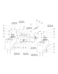 Fuel Tank Assembly Diagram and Parts List for M60-KW LC-53BB5GFX750-29HP-DFI-OHV-LC Cub Cadet Lawn Tractor